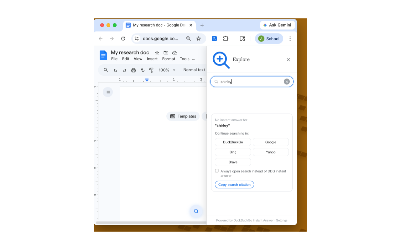 Search opens in new tab